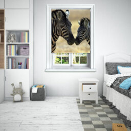 Lister Cartwright Photographic Blackout Roller Blinds For Bedroom Windows - (90 X 140 Cm) - Zebras - thumbnail 1