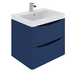 Rinse Bathrooms 800mm Matt Black Wall Hung 2 Drawer Vanity Unit Basin Bathroom Storage Furniture - thumbnail 3