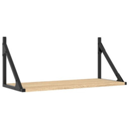 Berkfield Wall Shelves 2 Pcs Sonoma Oak 60X25X25.5 Cm Engineered Wood - thumbnail 4