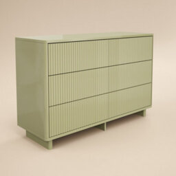 Solace+Co Velmor Ribbed Chest Of 6 Drawers Olive Green - thumbnail 5