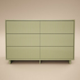 Solace+Co Velmor Ribbed Chest Of 6 Drawers Olive Green - thumbnail 4
