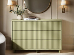 Solace+Co Velmor Ribbed Chest Of 6 Drawers Olive Green - thumbnail 1