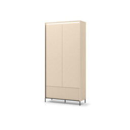 Arte Trend 2 Hallway Cabinet 101Cm - Beige & Black With Led Lighting, Hanging Rail & Drawer - thumbnail 4