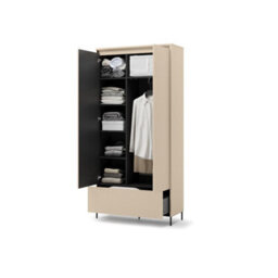 Arte Trend 2 Hallway Cabinet 101Cm - Beige & Black With Led Lighting, Hanging Rail & Drawer - thumbnail 3
