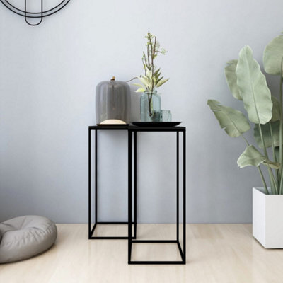 Berkfield Side Tables 2 Pcs Black Steel - image 1