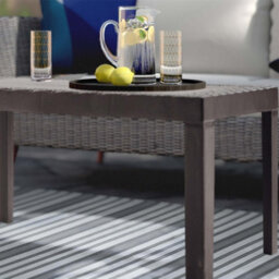 idooka Grey Striped Neutral Outdoor Rug Camping Floor Mat Picnic Blanket 120 X 180Cm - thumbnail 7