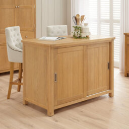 The Furniture Market Marbury Oak Bar Kitchen Island - 2 Seater - thumbnail 1