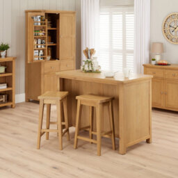 The Furniture Market Marbury Oak Bar Kitchen Island - 2 Seater - thumbnail 6