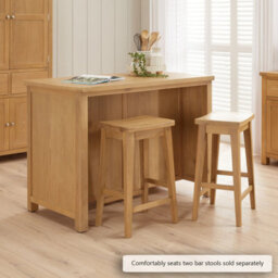 The Furniture Market Marbury Oak Bar Kitchen Island - 2 Seater - thumbnail 3