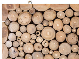 Beliani Wall Decor Twig Teak Wood 85 Cm Light Brown - thumbnail 5