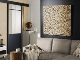 Beliani Wall Decor Twig Teak Wood 85 Cm Light Brown - thumbnail 2