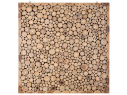 Beliani Wall Decor Twig Teak Wood 85 Cm Light Brown
