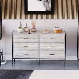 Lassic Vida Designs Brooklyn Grey 6 Drawer Chest (H)795mm (W)1230mm (D)400mm - thumbnail 3
