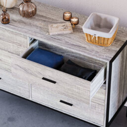 Lassic Vida Designs Brooklyn Grey 6 Drawer Chest (H)795mm (W)1230mm (D)400mm - thumbnail 6