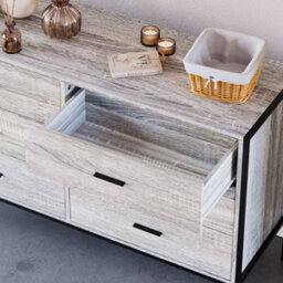 Lassic Vida Designs Brooklyn Grey 6 Drawer Chest (H)795mm (W)1230mm (D)400mm - thumbnail 7
