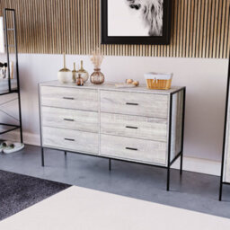 Lassic Vida Designs Brooklyn Grey 6 Drawer Chest (H)795mm (W)1230mm (D)400mm - thumbnail 1