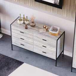 Lassic Vida Designs Brooklyn Grey 6 Drawer Chest (H)795mm (W)1230mm (D)400mm - thumbnail 4