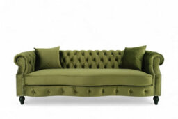 Velvet Sage Green 3 Seater Chesterfield Sofa Richmond - thumbnail 2
