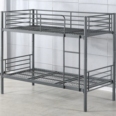 Anmer Bunk Bed In Grey - Suitable For Adult Use - Strong Mesh Base With Solid Structure - Single (3Ft) - image 1