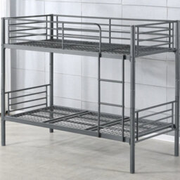 Anmer Bunk Bed In Grey - Suitable For Adult Use - Strong Mesh Base With Solid Structure - Single (3Ft)