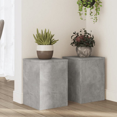 Walplus Plant Stands 2 Pcs Concrete Grey 25X25X35 Cm Engineered Wood - image 1