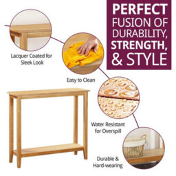 Large Console Table, Oak Veneer Wooden Hallway Side Table, Telephone/plant Stand - thumbnail 3