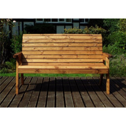 Marlborough Traditional Wooden Three Seater Winchester Bench With 1 X Winchester Cushion Burgundy & 1 X Fitted Cover - thumbnail 3