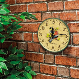 Chaffinch Indoor Or Outdoor Clock - Battery Powered Weather Resistant Wall Or Fence Clock With Bird Design For Home Or Garden - thumbnail 2