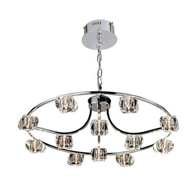 Luminosa Lighting Luminosa Polana Pendant Round 12 Light G4 Polished Chrome, Not Led/cfl Compatible - image 1