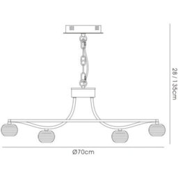 Luminosa Lighting Luminosa Polana Pendant Round 12 Light G4 Polished Chrome, Not Led/cfl Compatible - thumbnail 3