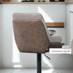 FURNOLD Set Of 2 Modern Faux Leather Bar Stools With Footrest - thumbnail 7