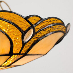 Valuelights Tiffany Jewel Amber Stained Glass Ceiling Lamp Shade - thumbnail 3