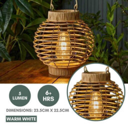 Marco Paul Rattan Style Solar Lantern - thumbnail 4