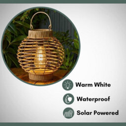 Marco Paul Rattan Style Solar Lantern - thumbnail 5