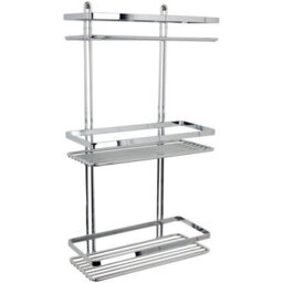 Euroshowers Stainless Steel Chrome Plated Triple Rectangular Basket