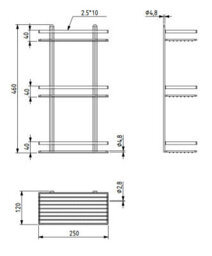 Euroshowers Stainless Steel Chrome Plated Triple Rectangular Basket - thumbnail 2