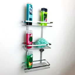 Euroshowers Stainless Steel Chrome Plated Triple Rectangular Basket - thumbnail 3