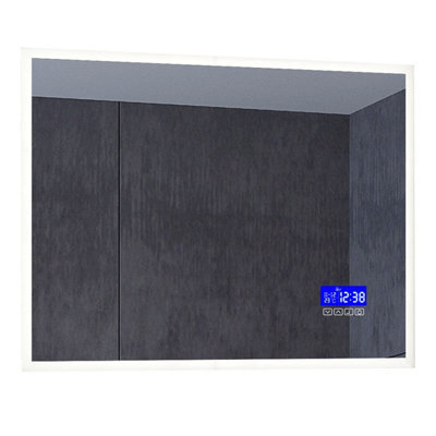 Plum&clay Summit Led Illuminated Bathroom Mirror With Bluetooth Speakers & Dual Light (H)700mm (W)800mm - image 1