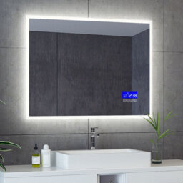 Plum&clay Summit Led Illuminated Bathroom Mirror With Bluetooth Speakers & Dual Light (H)700mm (W)800mm - thumbnail 2