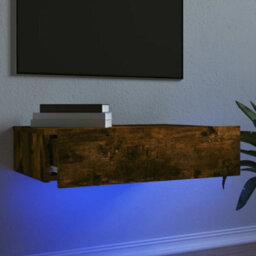 Berkfield Modern Tv Cabinet With Led Lights Smoked Oak 60X35X15.5 Cm - thumbnail 2