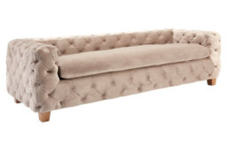 Orsina Functional Sturdy Coffee Velvet 3 Seat Sofa, Stylish Mid Century Sofa For Bedroom, Comfortable 3 Seater Sofa - thumbnail 4