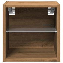 Berkfield Tv Wall Cabinet With Led Lights Artisan Oak 30X28.5X30 Cm - thumbnail 8