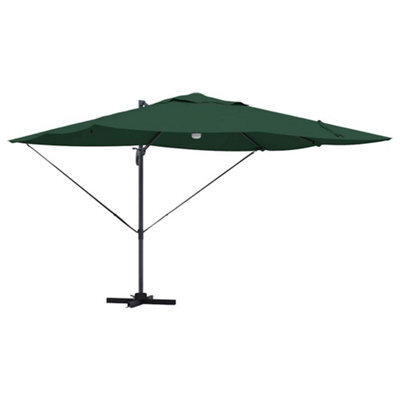 Berkfield Modern Cantilever Roma Parasol Green, Black 352 X 251 X 265 Cm