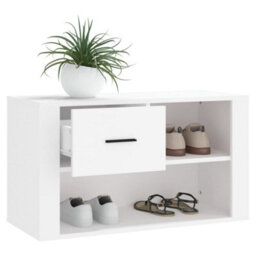 Berkfield Shoe Cabinet White 80X35X45 Cm Engineered Wood - thumbnail 4