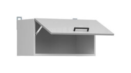 Impact Furniture Kitchen Wall Unit 600mm Extractor Fan Housing Cabinet Light Grey Gloss Lift Up Half Height Door Bridging Cooker Hood Junona - thumbnail 2