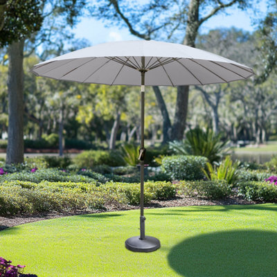 Rinse Bathrooms Grey Garden Parasol Umbrella With Glass Fibre Ribs Tilting Sun Shade Shelter Canopy 2.7M - image 1