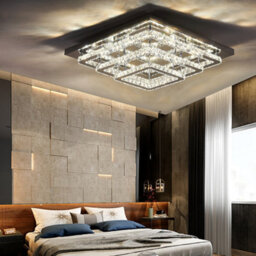 Living And Home 3 Square Layered Large Size Glamourous Crystal Chandeliers Led Ceiling Light 70Cm Dimmable - thumbnail 1