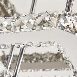 Living And Home 3 Square Layered Large Size Glamourous Crystal Chandeliers Led Ceiling Light 70Cm Dimmable - thumbnail 5