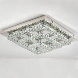 Living And Home 3 Square Layered Large Size Glamourous Crystal Chandeliers Led Ceiling Light 70Cm Dimmable - thumbnail 6