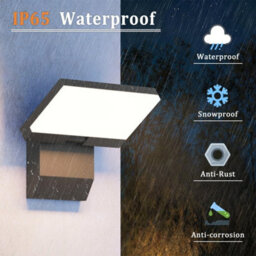 Amorly 180 Rotatable Exterior Wall Light,ip65 Waterproof Hardwired Led Porch Light,3000K Warm White Aluminum Wall Sconce For Front Door - thumbnail 2